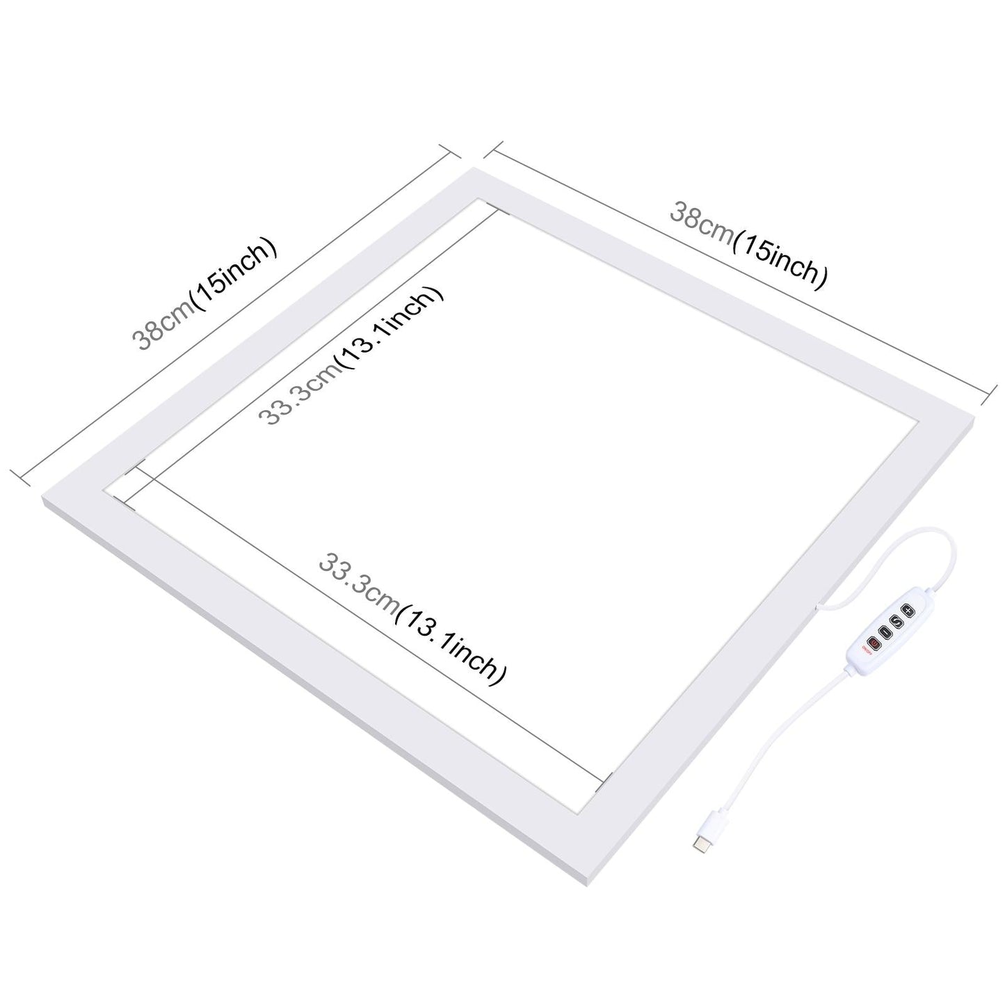 1000Lm Led Photography Light Panel With Switch - 38Cm Metal No Polar Dimming - 33.3Cm X 33.3Cm Effective Area-1964932223635427334