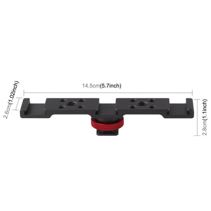 Triple Cold Shoe Bracket Mount - Black-1915196731570655233