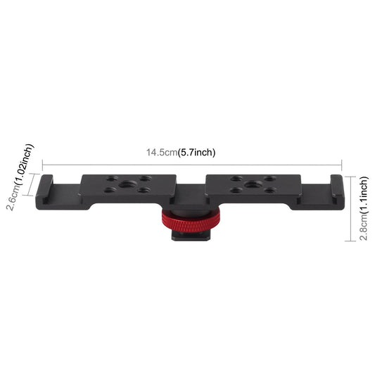 Triple Cold Shoe Bracket Mount - Black-1915196731570655233