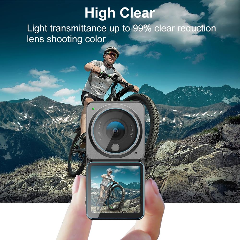 9H Tempered Glass Film For Dji Action 2 - 3-In-1 Lens With Front And Back Lcd Display-1915197303824715781