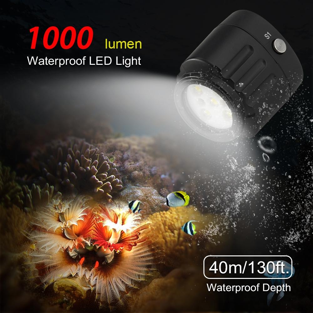 1000Lm Diving Light For Gopro Hero - 40M Underwater Photography Fill Light-1915196722892640260