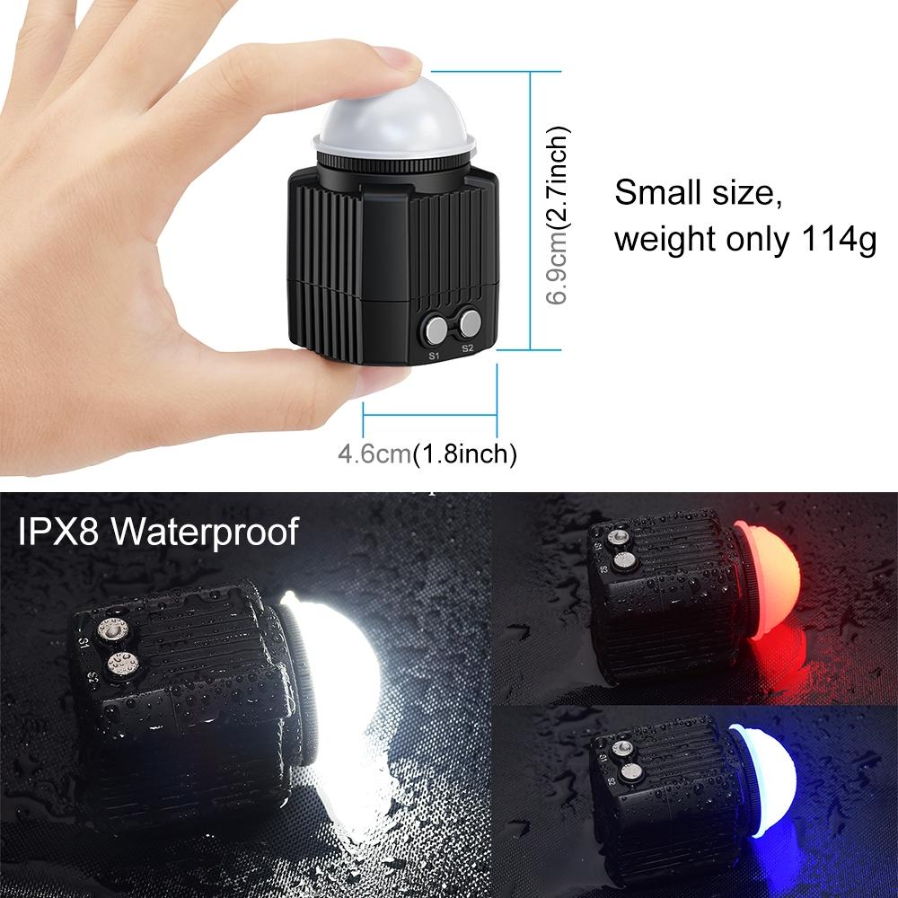 60M Waterproof Led Diving Light For Gopro Hero 12 - Perfect For Underwater Photography-1915196741523738625