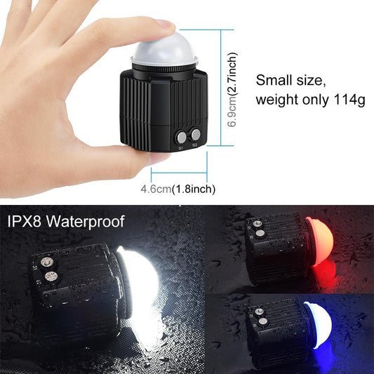 60M Waterproof Led Diving Light For Gopro Hero 12 - Perfect For Underwater Photography-1915196741523738625