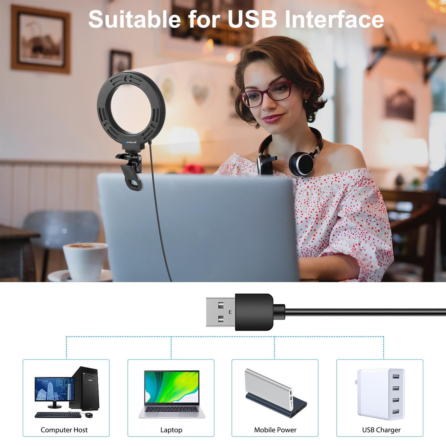 Usb Ring Selfie Light With Dual Colour Temperature And 3 Modes - 4.7 Inch-1915196801590366213