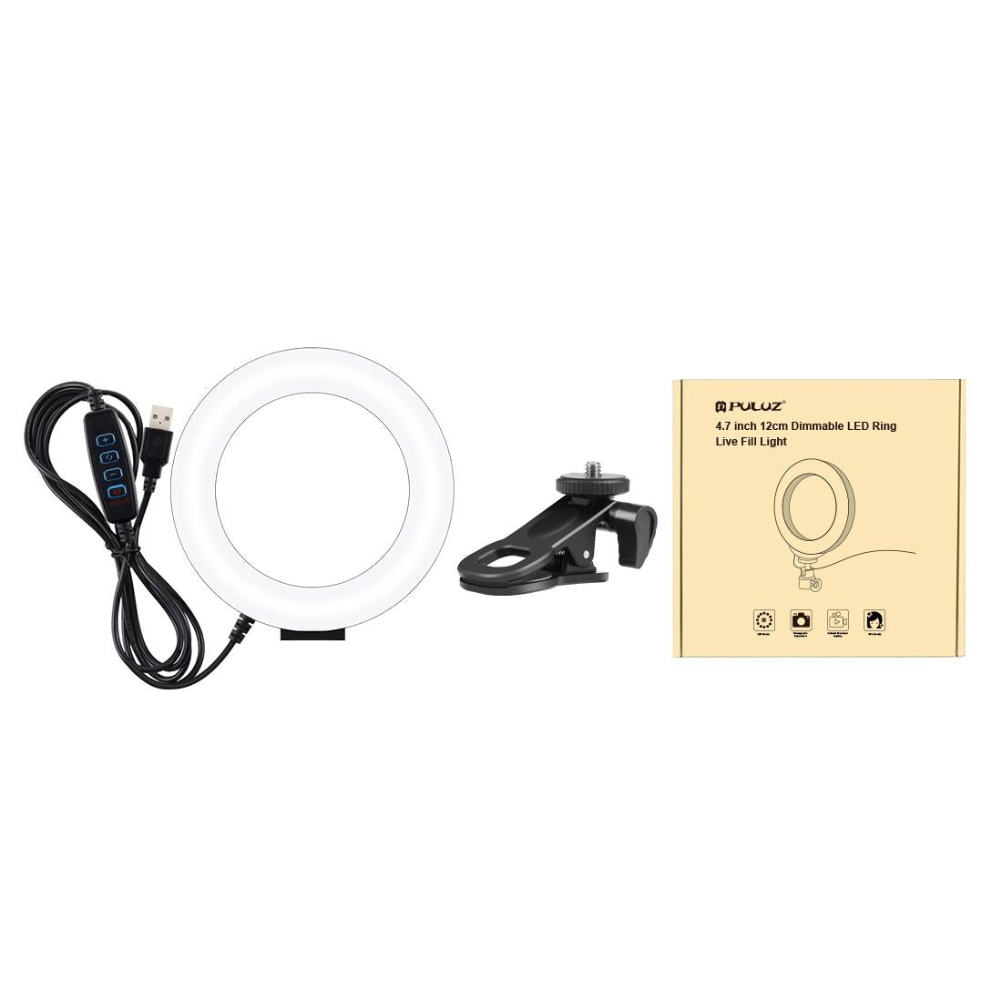 Usb Ring Selfie Light With Dual Colour Temperature And 3 Modes - 4.7 Inch-1915196801590366215