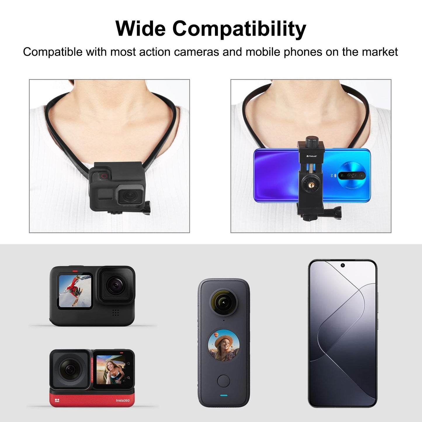 Flexible Neck Mount For Gopro And Smartphones - Adjustable-1915196495628472325