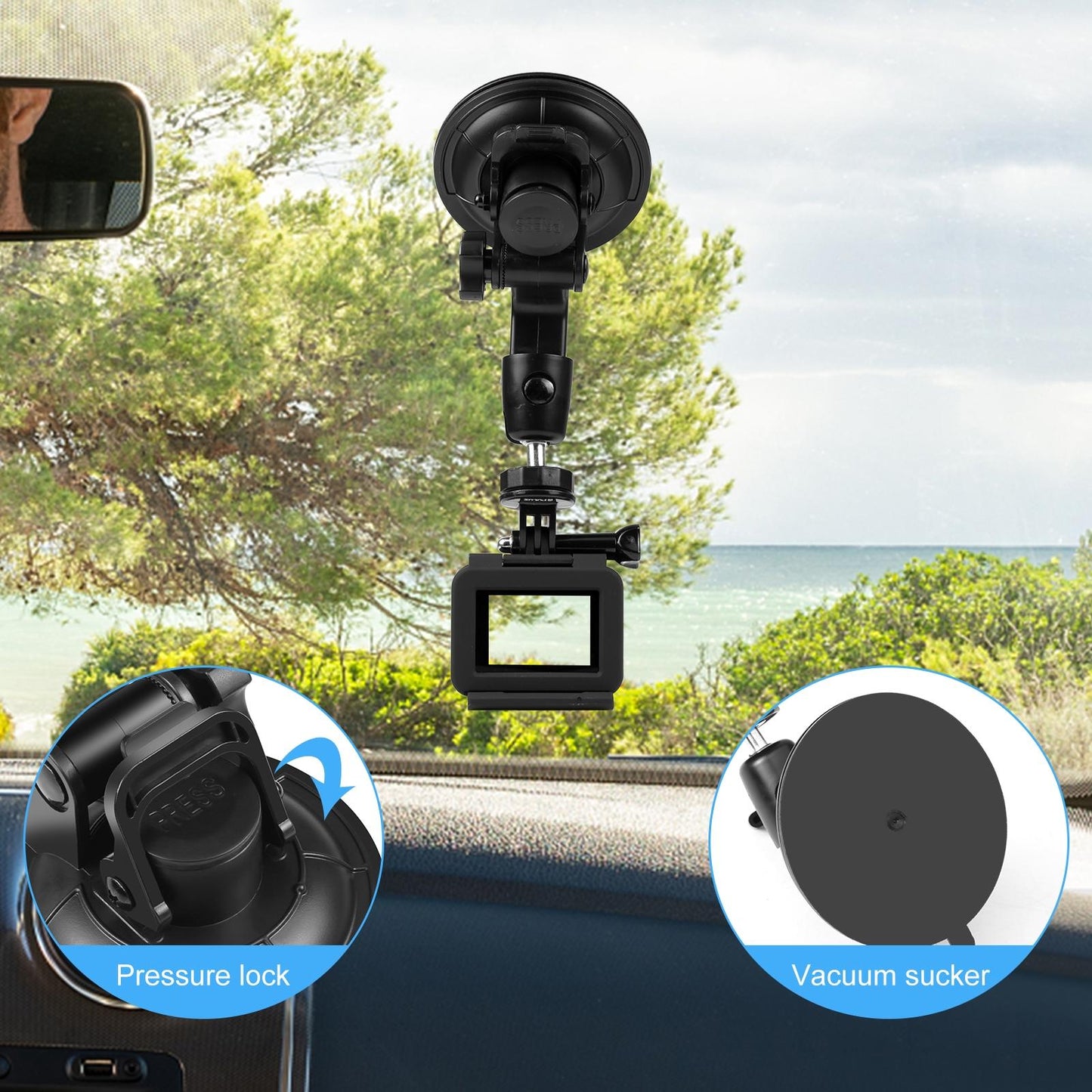 Universal Car Phone Mount With Suction Cup And Tripod Adapter-1915197897545224196