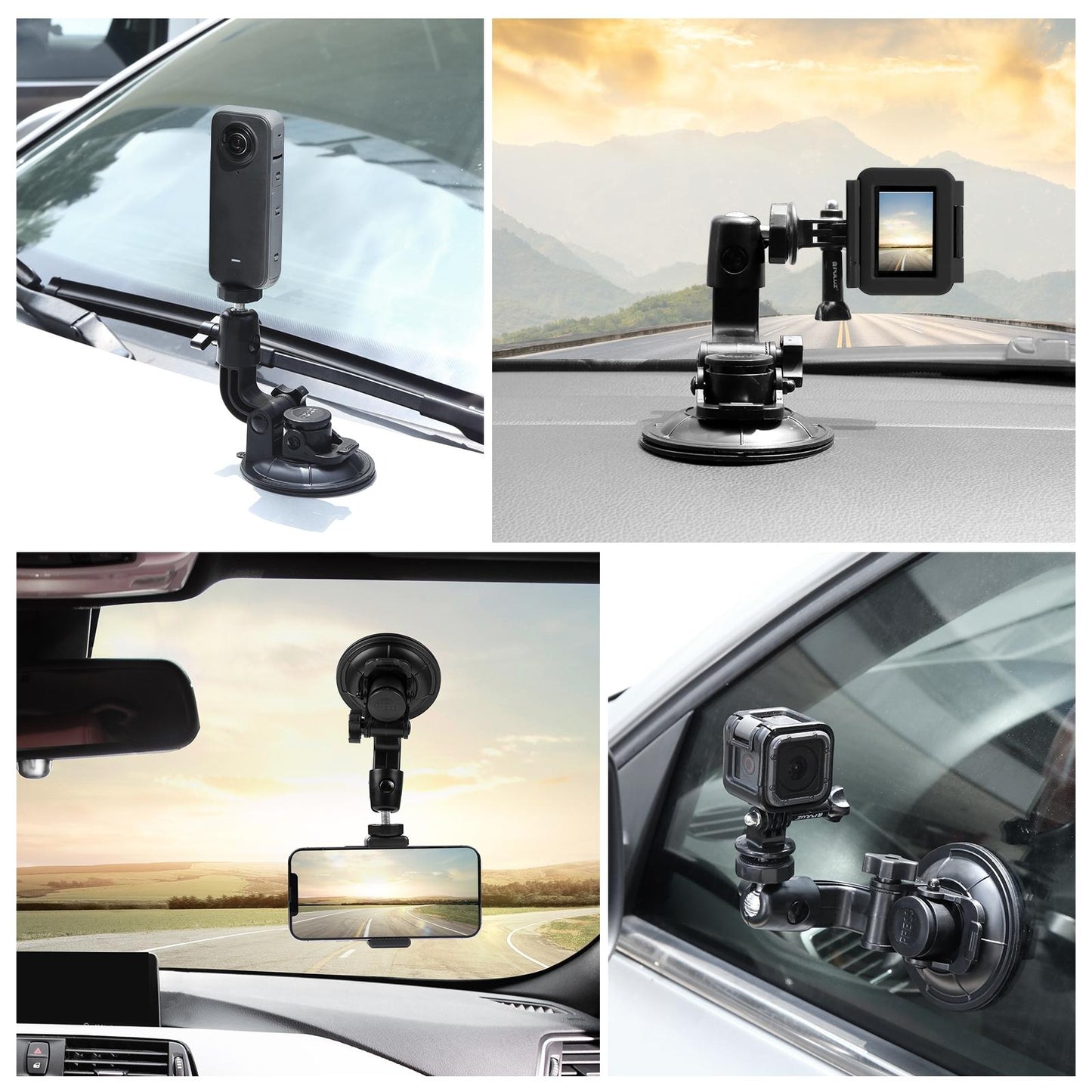 Universal Car Phone Mount With Suction Cup And Tripod Adapter-1915197897545224198