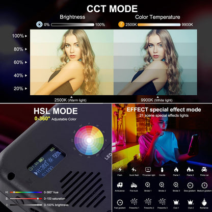 Handheld On-Camera Led Light With 2500-9900K & Rgb Fill For Photography-1915197559790505987