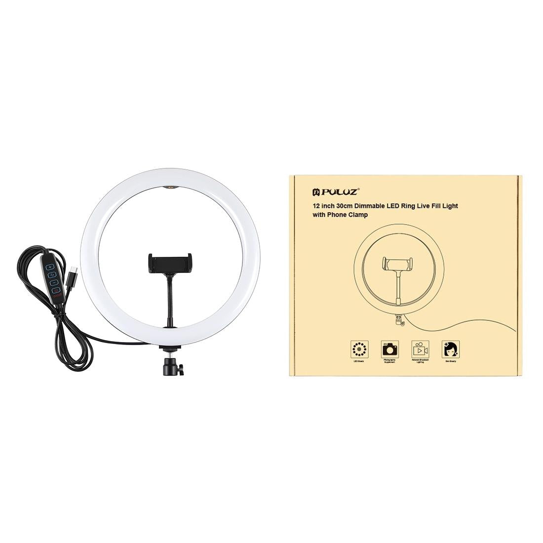 11.8 Dual Colour Led Ring Light With Phone Clamp - 3 Modes-1915196783194148873