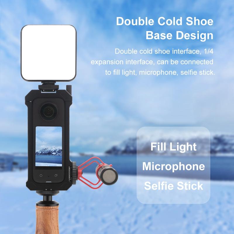 Metal Protective Cage For Insta360 X3 With Cold Shoe And Tripod Adapter-1915196762814025728