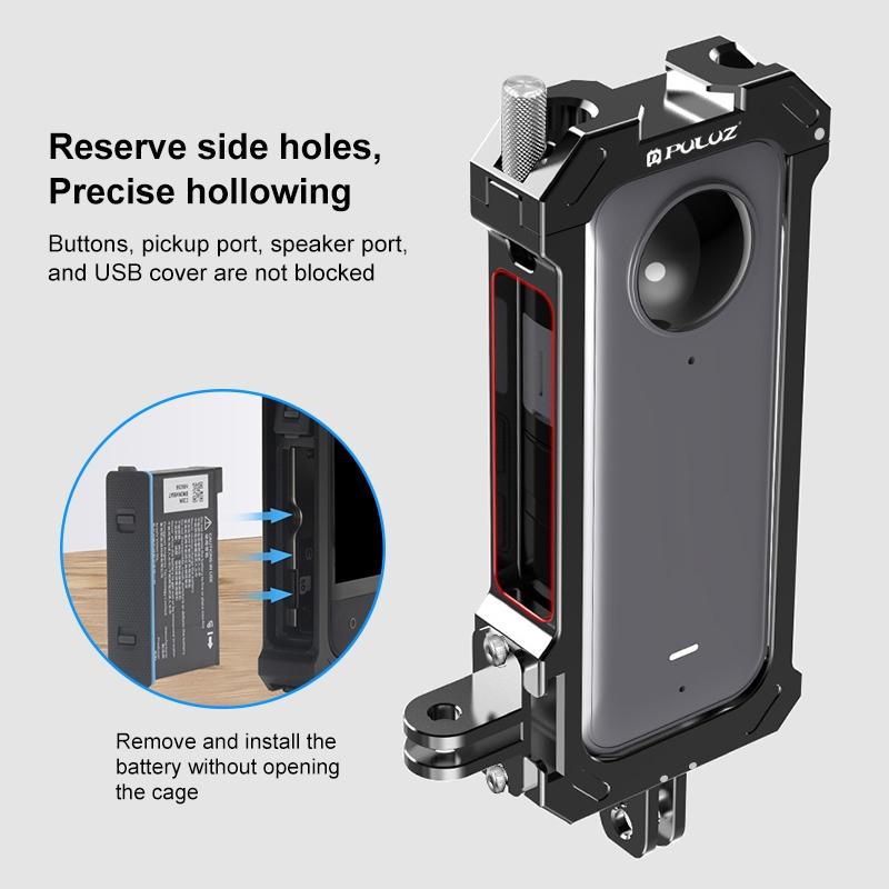 Metal Protective Cage For Insta360 X3 With Cold Shoe And Tripod Adapter-1915196762814025729
