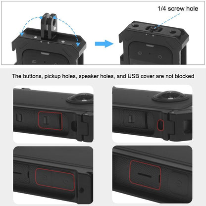 Metal Protective Cage For Insta360 X3 With Cold Shoe And Tripod Adapter-1915196762814025731