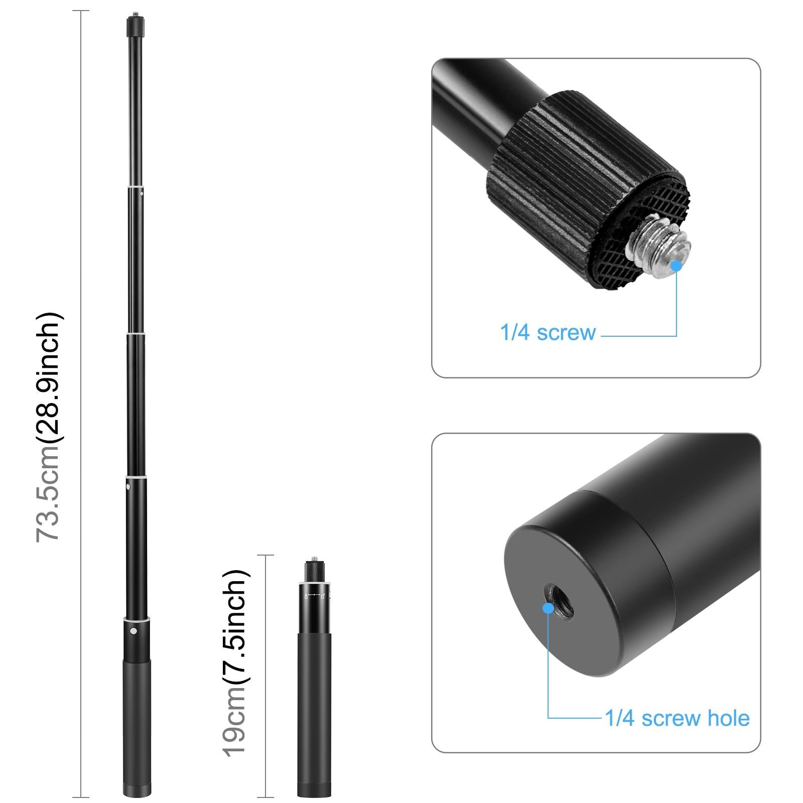 70Cm Selfie Stick With Invisible Adapter For Insta360 One X2 / X3-1915197543415943170