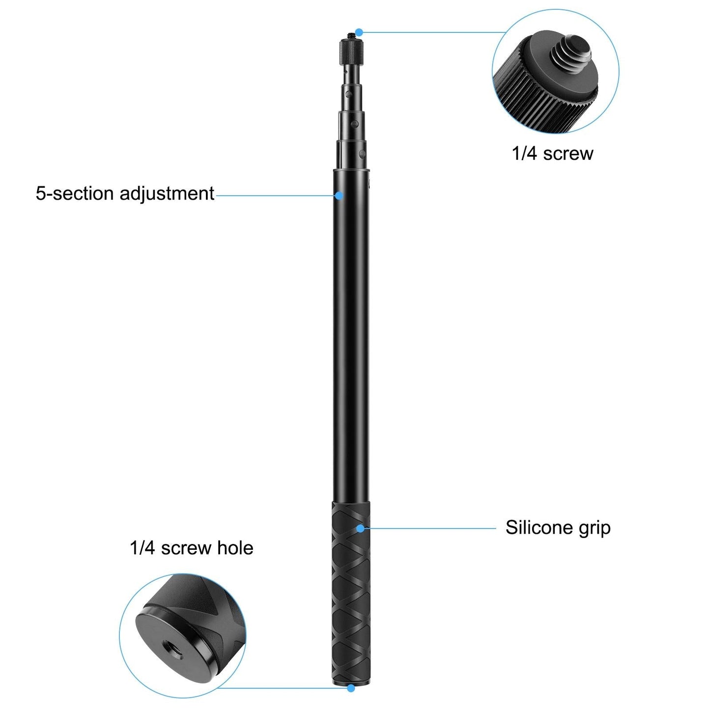 Metal Selfie Stick For Insta360 One Rs X2 X3 X4 - 150Cm-1915197472720949251
