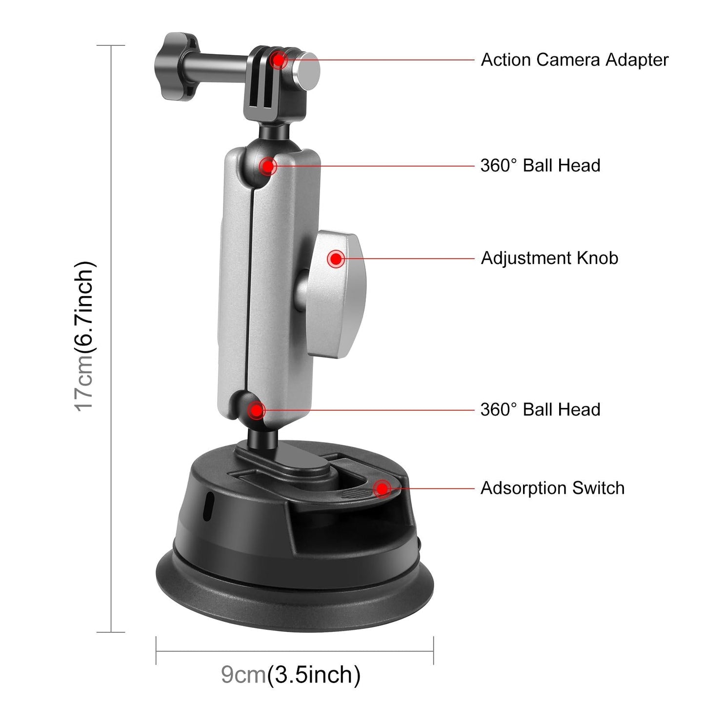 Suction Cup Arm Mount With Adapter And Screw-1915197755559645185