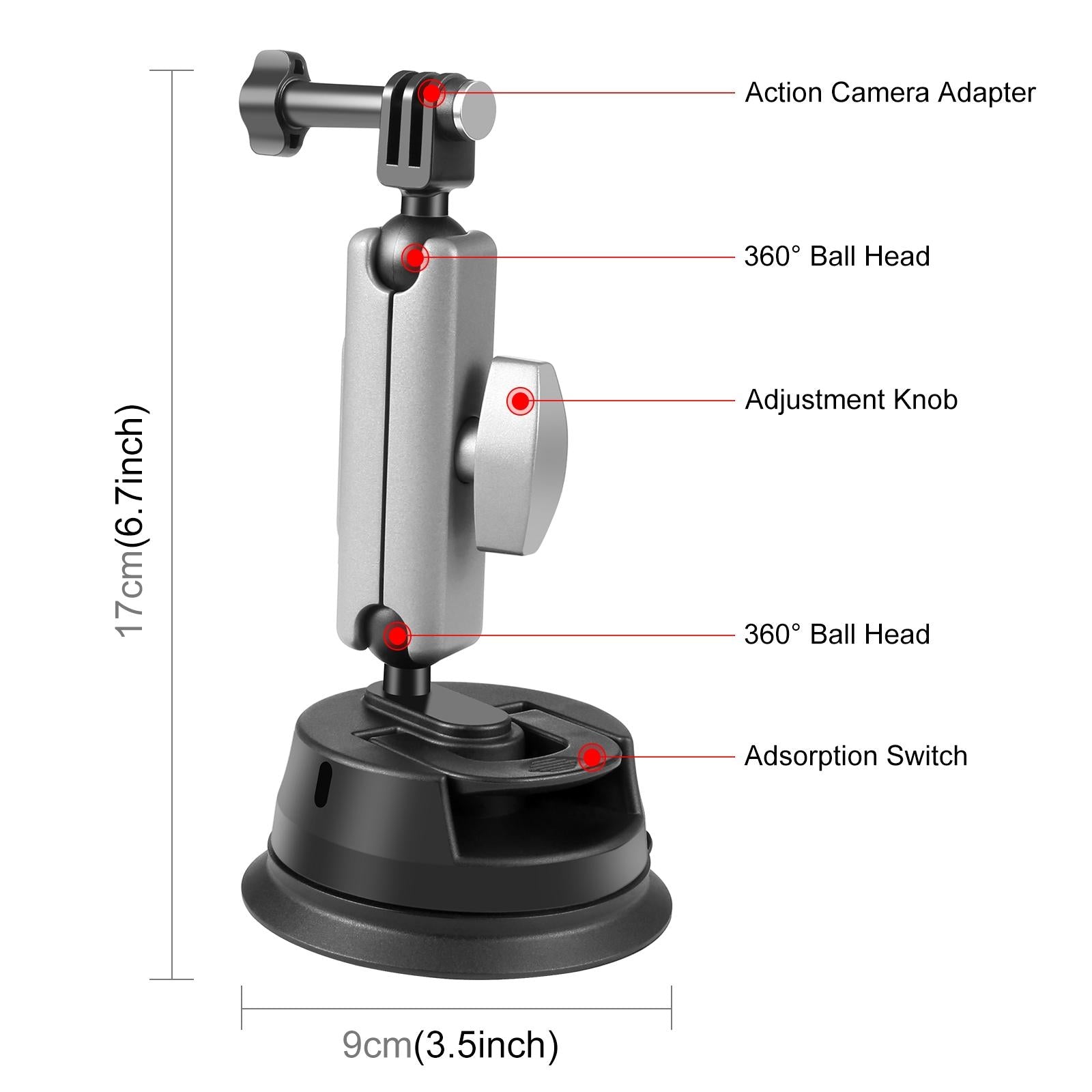 Suction Cup Arm Mount With Adapter And Screw-1915197755559645185