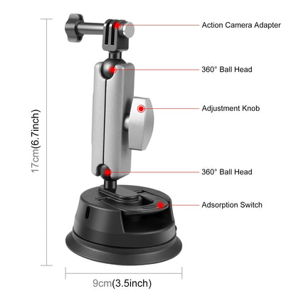 Suction Cup Arm Mount With Adapter And Screw-1915197755559645185