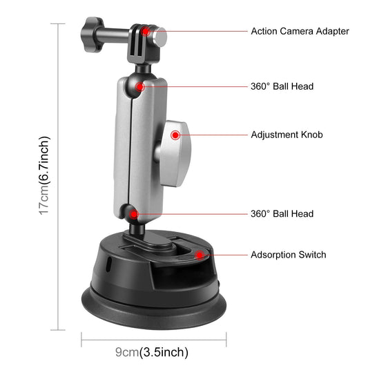 Suction Cup Arm Mount With Adapter And Screw-1915197755559645185