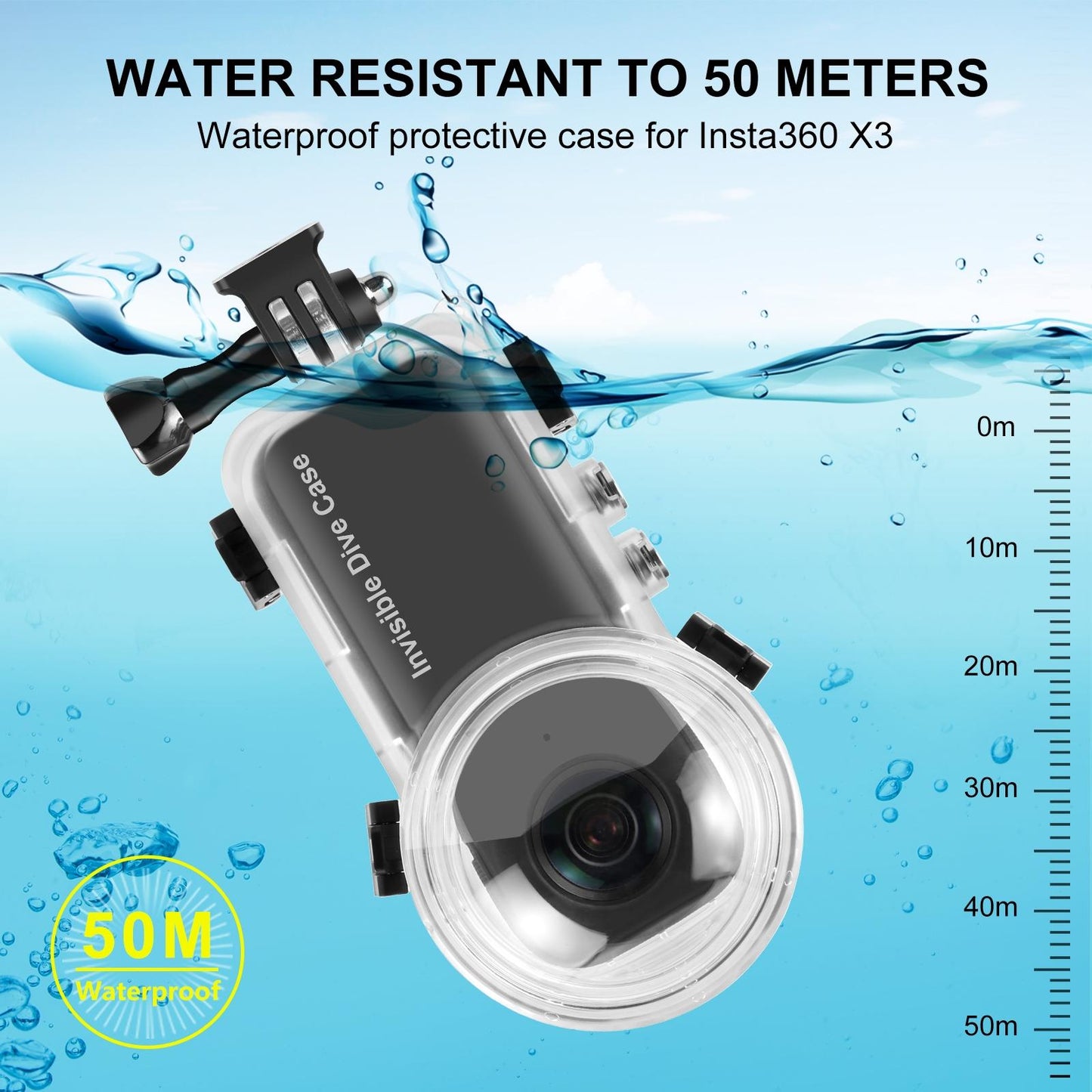 Waterproof Dive Case For Insta360 X3 - 50M Depth-1922443392789385220