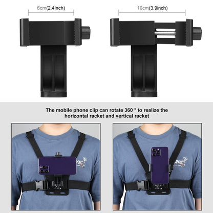 Adjustable Body Mount Belt With Phone Clamp And J Hook Mount-1915197653243793411