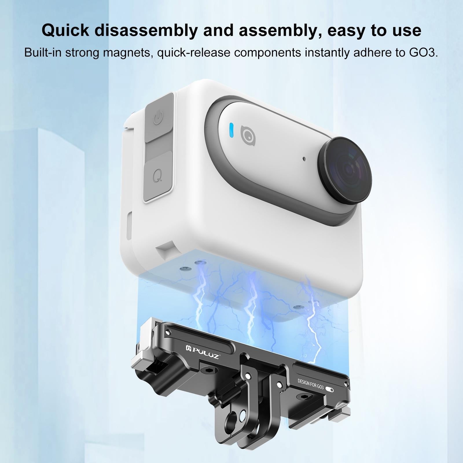 Aluminum Alloy Quick Release Base For Insta360 Go3 - Magnetic Mount-1915196724276760581