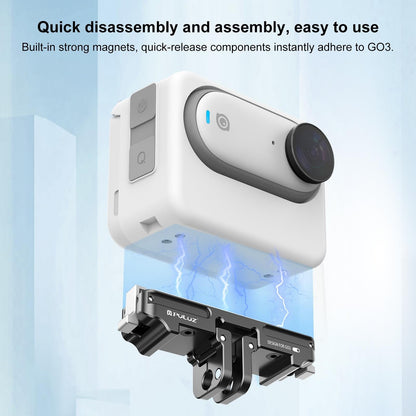 Aluminum Alloy Quick Release Base For Insta360 Go3 - Magnetic Mount-1915196724276760581