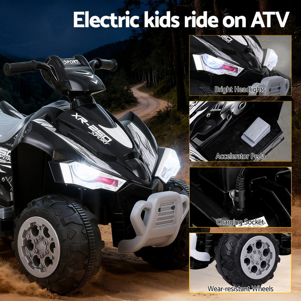 Kids Ride-On ATV Quad Motorbike | 12V Electric Outdoor Toy | Twin Motors | Black