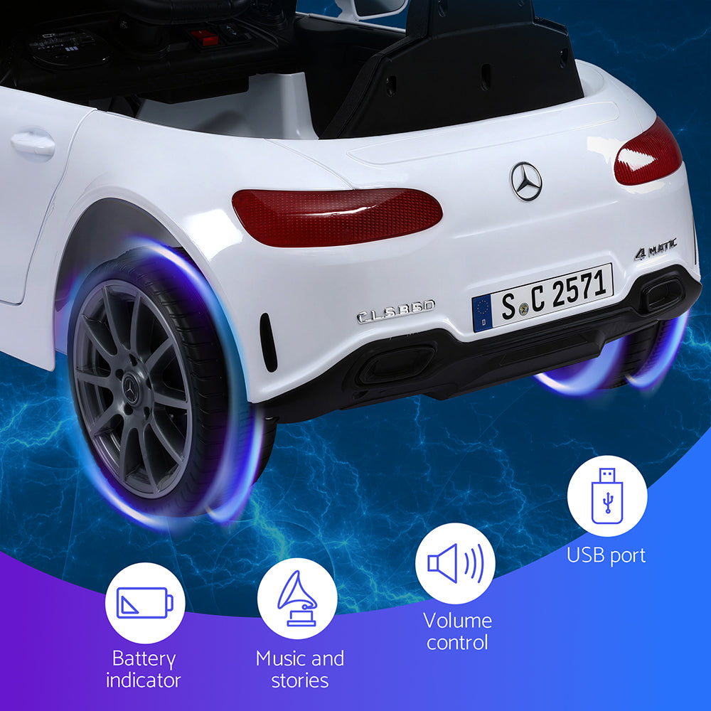 Kids Electric Ride On Car Licensed Outdoor Toys Cars Music Remote White