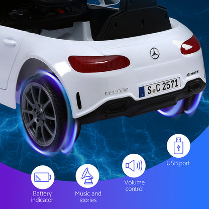 Kids Electric Ride On Car Licensed Outdoor Toys Cars Music Remote White