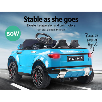 Rigo Kids Electric Ride On Car SUV Range Rover-inspired Toy Cars Remote 12V Blue