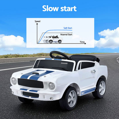 Kids Electric Ride On Car Licensed GT350 Outdoor Toys Cars Music Remote White