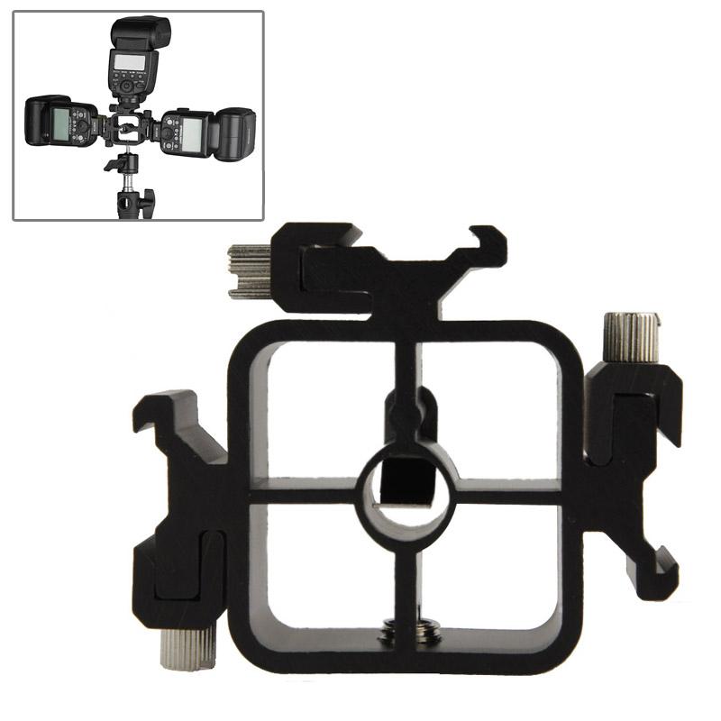 Triple Hot Shoe Mount Adapter For Flash And Light Stands-1915198264693624832