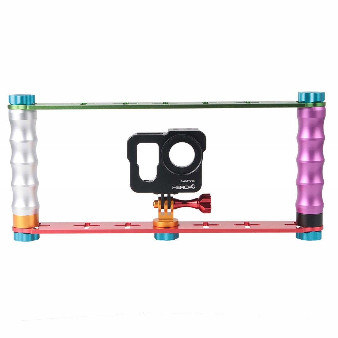 Aluminum Dual Grip Stabilizer For Action Cameras With Jaws Flex Clamp Mount-1915197572574744580