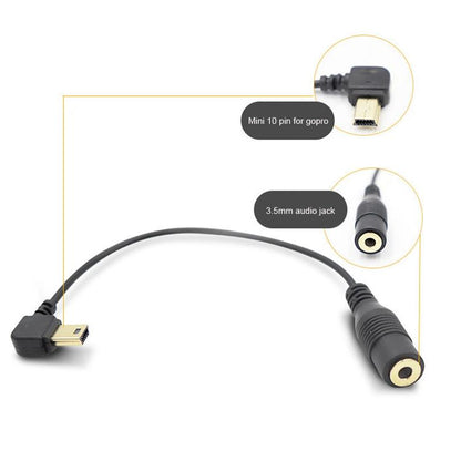 10 Pin Mic Adapter Cable For Gopro Hero4 / 3 / 3 - 16.5Cm Length-1915197034269380611