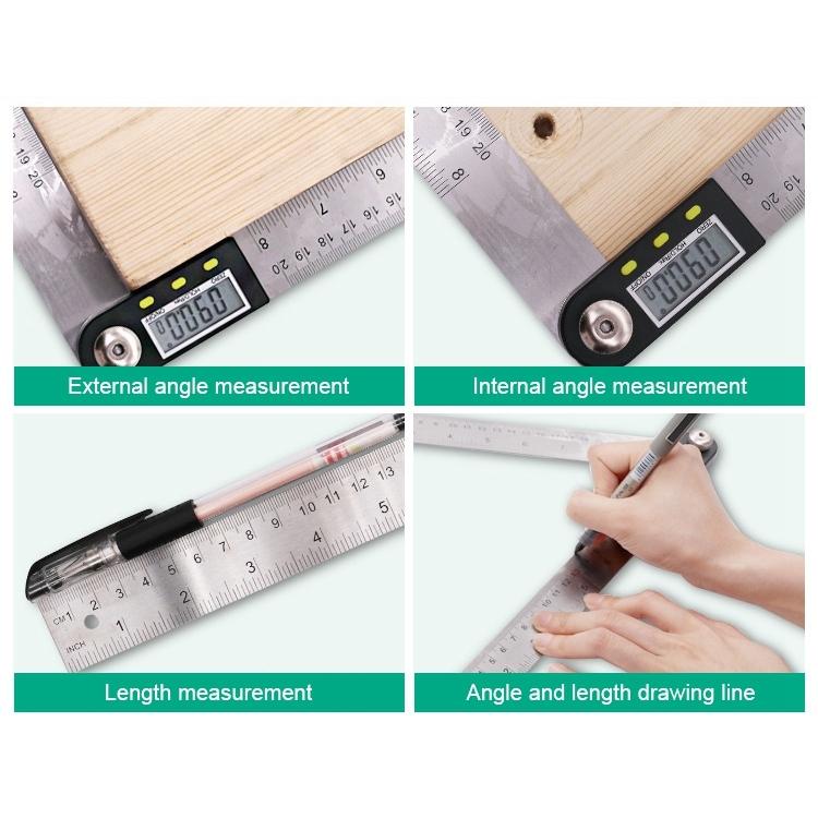 2-In-1 Digital Angle Finder Protractor - 300Mm Goniometer Ruler-1915198424450469895