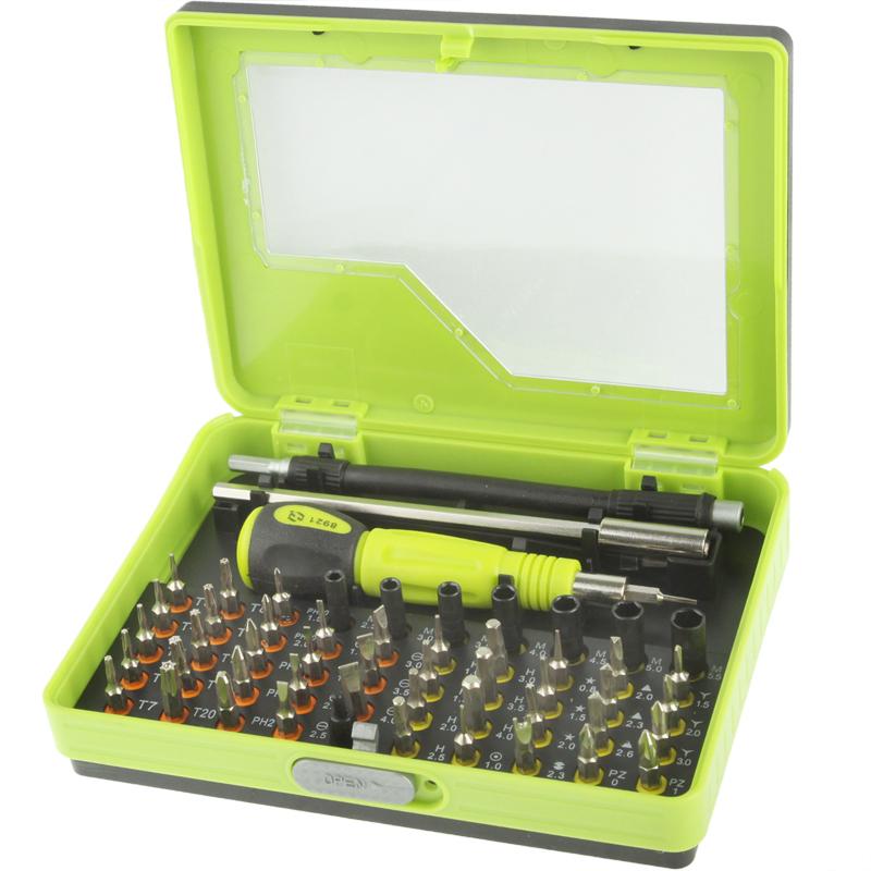 Versatile 53-Piece Precision Screwdriver Set - Green-1915197019568345088