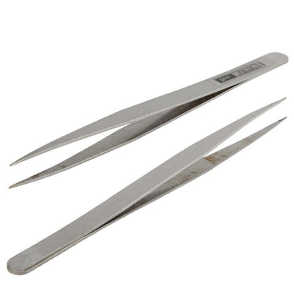 Set Of 6 Stainless Steel Straight And Angled Tweezers - Grey-1915197757459664902