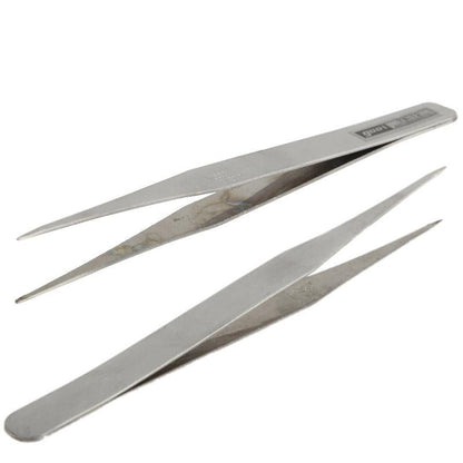 Set Of 6 Stainless Steel Straight And Angled Tweezers - Grey-1915197757459664903