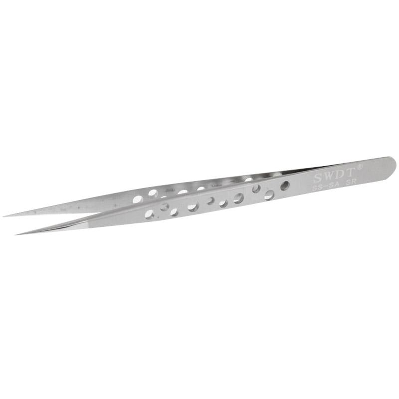 Premium Steel Straight Tweezers - Anti-Magnetic Anti-Acid High Hardness-1915197221230481415