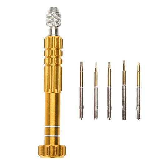 5-In-1 Gold Series Screwdriver Set - T5 T6 1.2 1.5 0.8 Sizes-1915197588437602305