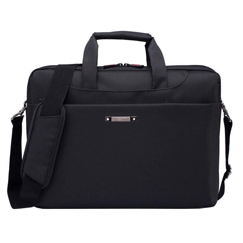 Waterproof Nylon Laptop Bag - 15.6 Inch One Shoulder Portable - Black-1915197878360477696