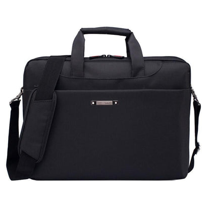 Waterproof Nylon Laptop Bag - 15.6 Inch One Shoulder Portable - Black-1915197878360477696