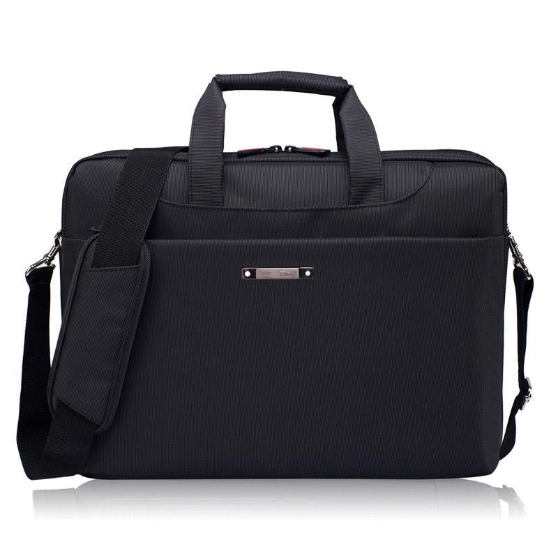 Waterproof Nylon Laptop Bag - 15.6 Inch One Shoulder Portable - Black-1915197878360477697