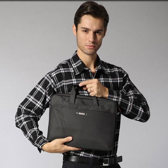 Waterproof Nylon Laptop Bag - 15.6 Inch One Shoulder Portable - Black-1915197878360477704