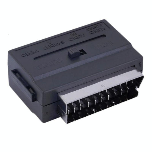 Scart Male To S-Video & 3 Rca Audio Adapter - Black-1915198276588670977