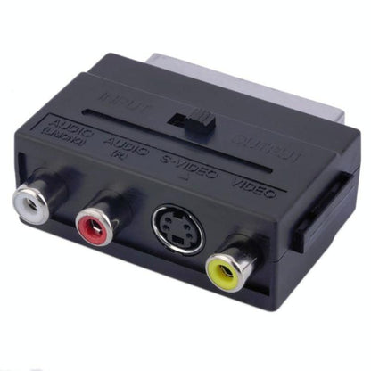 Scart Male To S-Video & 3 Rca Audio Adapter - Black-1915198276588670981