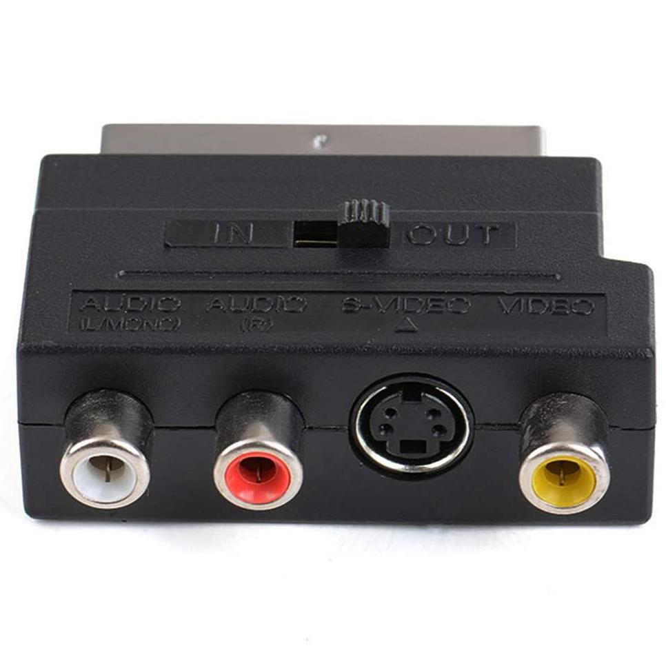 Composite Av & S-Video Scart Adapter - Black-1915197960707248130