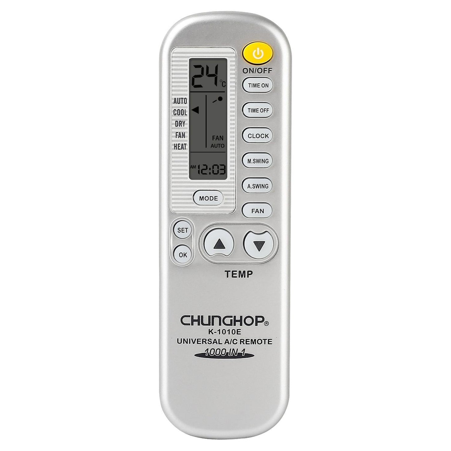 Grey Universal A / C Remote Control - K-1010E Compatible-1915197797292969988