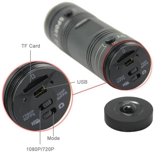 Full Hd 1080P Action Camera With 120 Degree Wide Angle Lens - Tf Card Support-1915197163072262152